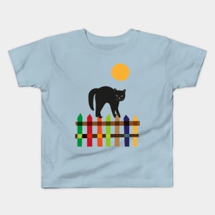 Cat on the fence Kids T-Shirt